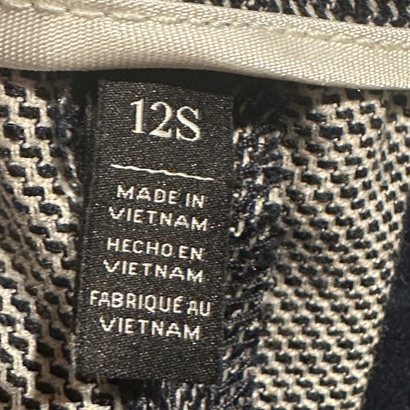 White House Black Market Navy Blue And Gray Wide Leg Slim Fit Size 12 S - Picture 11 of 11